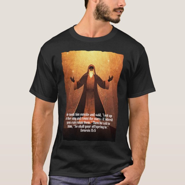 T-shirt Figure biblique Abraham | Verbe de la Bible noir (Devant)