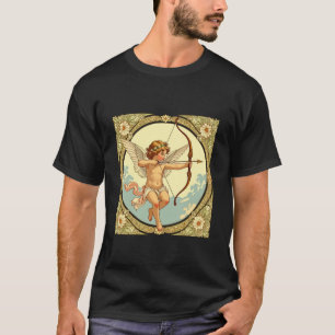 T-shirt Figure chérubique avec une guirlande de petites fl