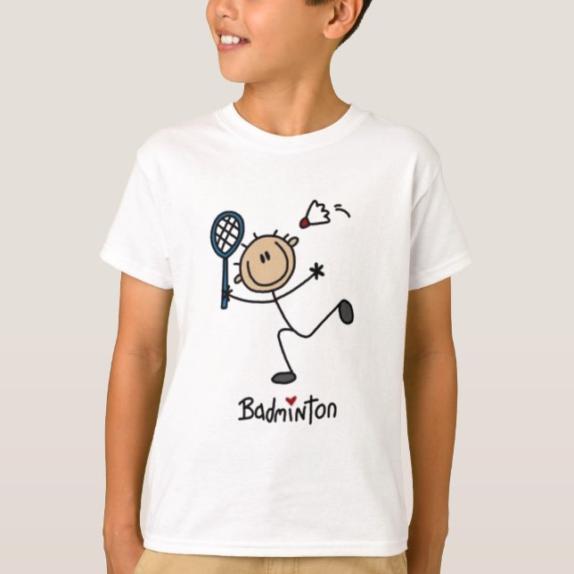 T-shirt Figure de bâton de badminton (Devant)