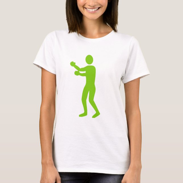 T-shirt Figure de boxe - Martian Green (Devant)