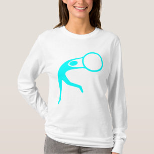 T-shirt Figure de gymnastique rythmique - Cyan