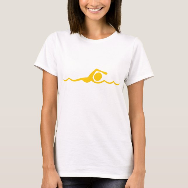T-shirt Figure de natation - Ambre (Devant)