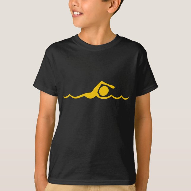 T-shirt Figure de natation - Ambre (Devant)