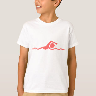 T-shirt Figure de natation - rose tropicale