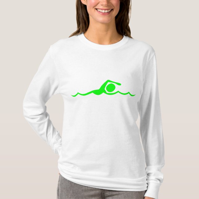 T-shirt Figure de natation - Vert (Devant)
