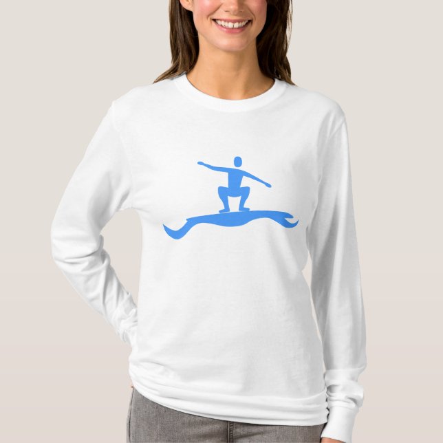 T-shirt Figure de surf - Bleu bébé (Devant)
