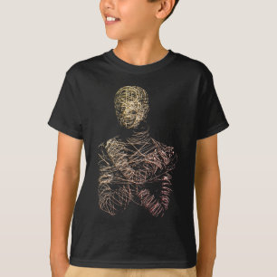 T-shirt Figure humaine en fil de fer en mouvement abstrait