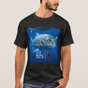 T-shirt Fih Meme Drôle Chat Poisson - Ai Poisson Chat Meme