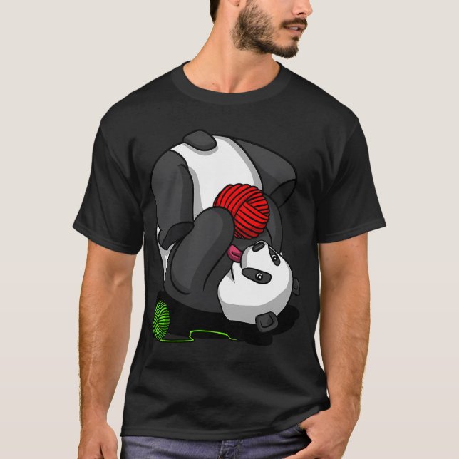T-shirt Fil à tricoter Ours Panda (Devant)