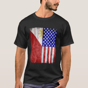T-shirt Fil Am Philippin Américain Philippines USA Amériqu
