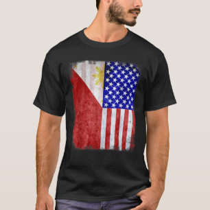 T-shirt Fil Am Philippin Américain Philippines USA Amériqu