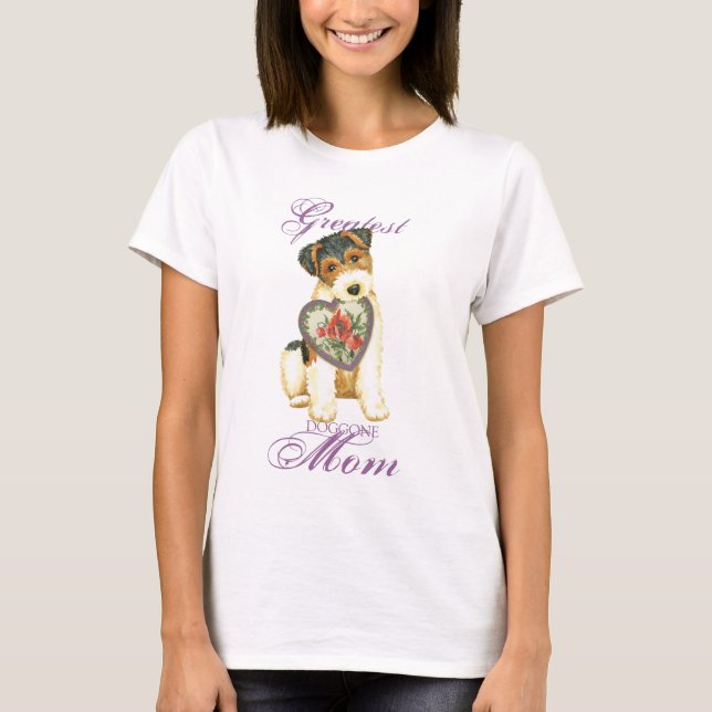 T-shirt Fil Fox Terrier Coeur maman (Devant)