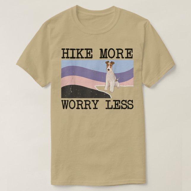 T-shirt Fil Pour Terrier Randonnée Plus Inquiète Moins Gra (Design devant)