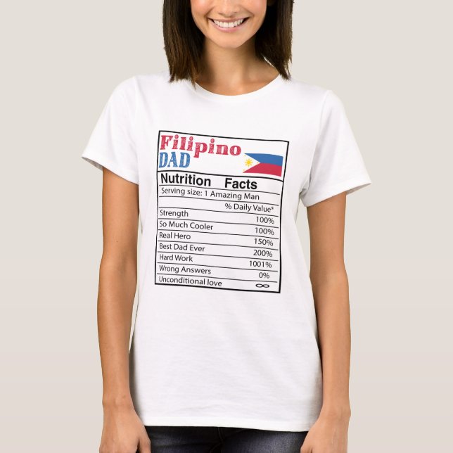 T-shirt Filipino Papa Nutrition Faits Fête des pères Cadea (Devant)