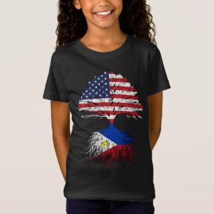 T-Shirt Filipino Roots American Grosses Philippines Drapea