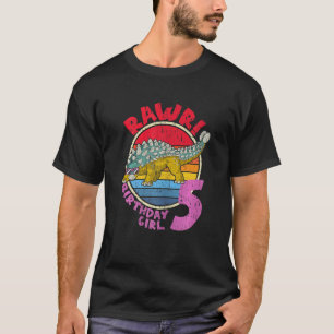 T-shirt Fille 5e anniversaire I Rawr! Ankylosaurus I Famil