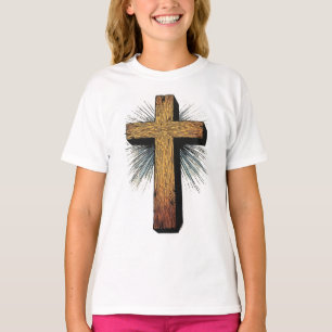 T-shirt fille à croix chrétienne audacieuse