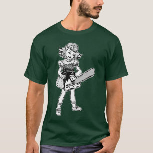 T-shirt Fille à tronçonneuse punk gothique fan d'horreur