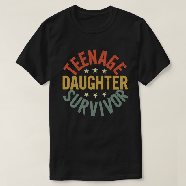 T-shirt Fille adolescente Survivante Amusante Maman Papa (Design devant)