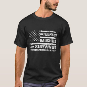 T-shirt Fille adolescente Survivor Funny Papa Humour