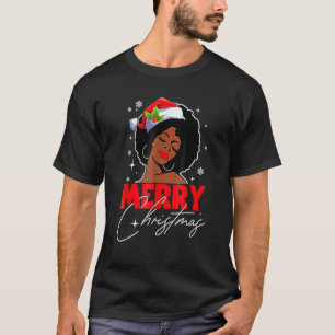 T-shirt Fille Africaine Noire Américaine Melanin Noël Père