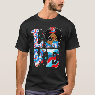 T-shirt Fille Afro Melanin Black Queen Love Happy 4th