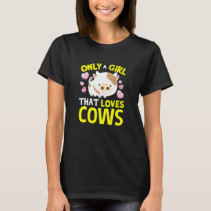 T-shirt Fille Aime Les Vaches Pour Les Femmes Moo Les Fill