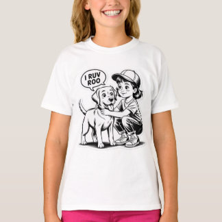 T-SHIRT FILLE AIME SON CHIEN 