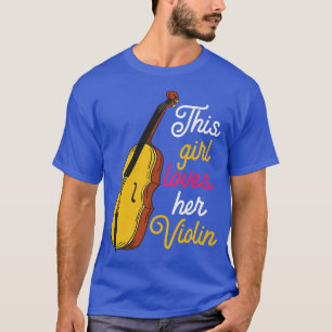 T-shirt Fille aime violon Joueur violon Orchestre violonis