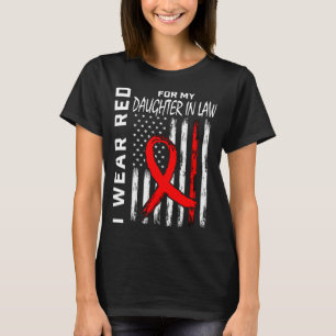 T-shirt Fille Alliance Ruban Rouge Maladie Cardiaque Sensi