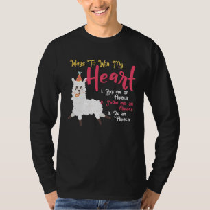 T-shirt Fille Alpaga Lama Alpaga Façons de Gagner Mon Cœur