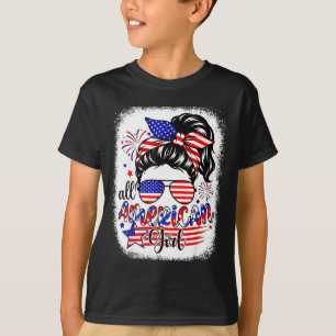 T-shirt Fille américaine drapeau États-Unis 4 juillet femm