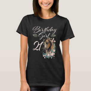 T-shirt Fille amoureuse de chevaux 21 ans Fête 21 ans