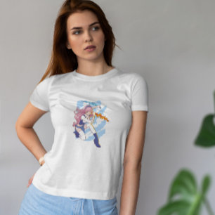 T-shirt Fille Anime Feu Et Eau Épées