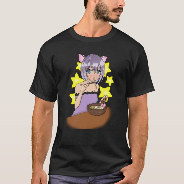 T-shirt fille animée ramen (Devant)