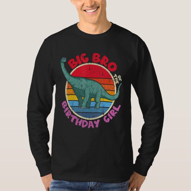 T-shirt Fille Anniversaire I Big Bro I Brachiosaurus I Fam (Devant)