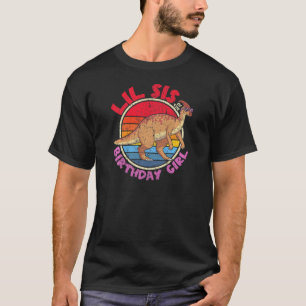 T-shirt Fille Anniversaire I Lil Sis I Parasaurolophus I F