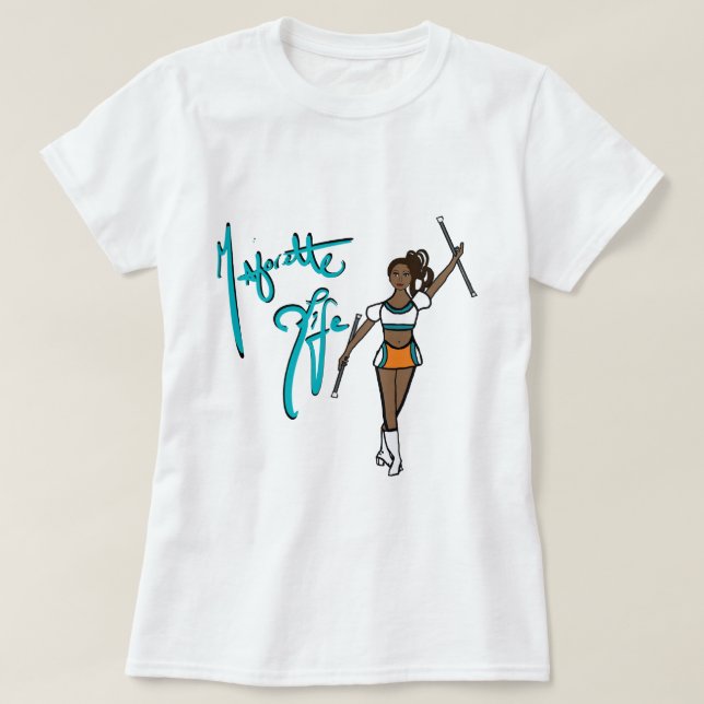 T-shirt fille Aqua Orange Twirl (Design devant)