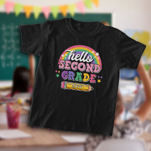 T-shirt Fille Arc-en-ciel Bonjour deuxième année avec anné