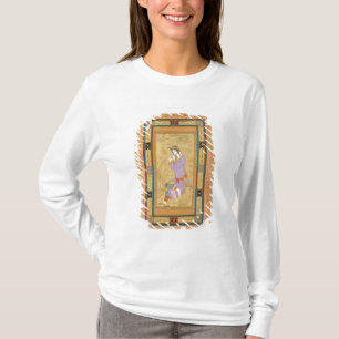 T-shirt Fille assise courbant ses cheveux dans des