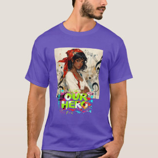 T-shirt Fille au Bandana Rouge Concert de Musique Notre Hé