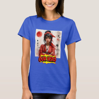 T-shirt Fille au Bandana Rouge Notre Héros Concert de Musi