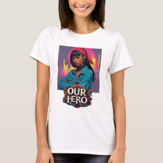 T-shirt Fille au Bandana Rouge Notre Héros Concert de Musi