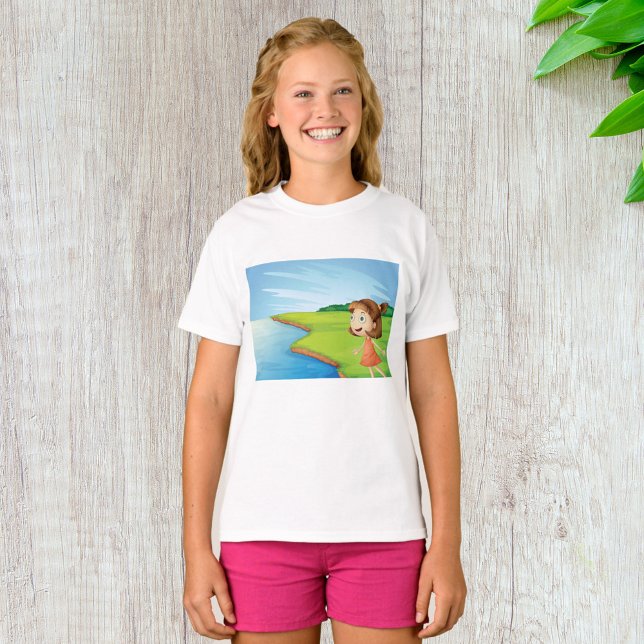 T-shirt Fille Au Bord De La Rivière (Créateur téléchargé)