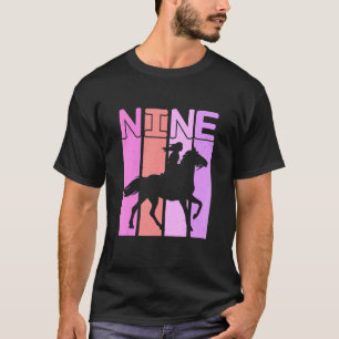 T-shirt Fille au Cheval 9ème Anniversaire Équitation 9 Ans