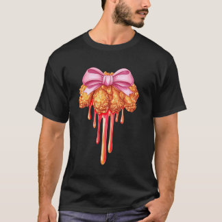 T-shirt Fille aux ailes de poulet à noeud coquette Maman r