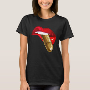 T-shirt Fille aux lèvres rouges qui n'est pas du genre à u