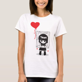 T-shirt Fille avec ballon rouge