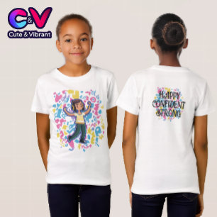 T-Shirt Fille avec casque audio fléchissant de manière con