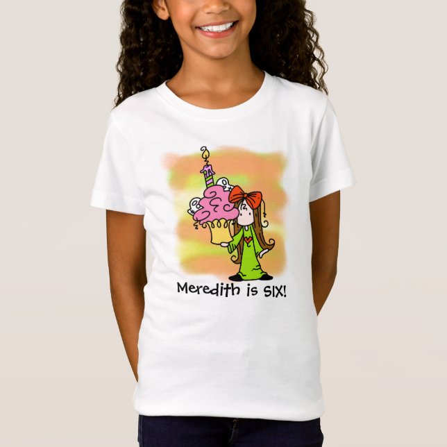 T-shirt Fille Avec Cupcake Personnalisable Anniver (Devant)